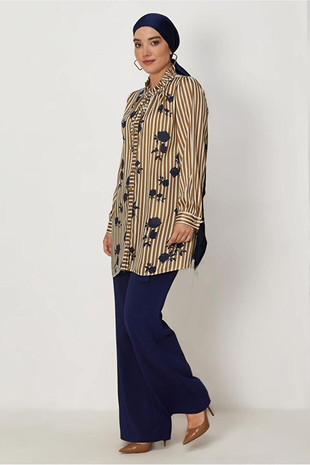 Patterned Satin Tunic 46548 - 2