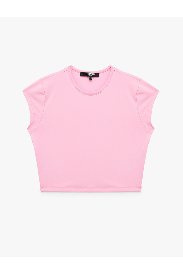 Slim Fit Short Sleeve Crew Neck Crop Sports T-Shirt