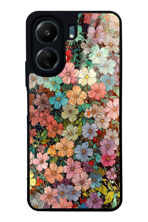Xiaomi Redmi 13 C Glossy Phone Case with Floral Tapestry Design