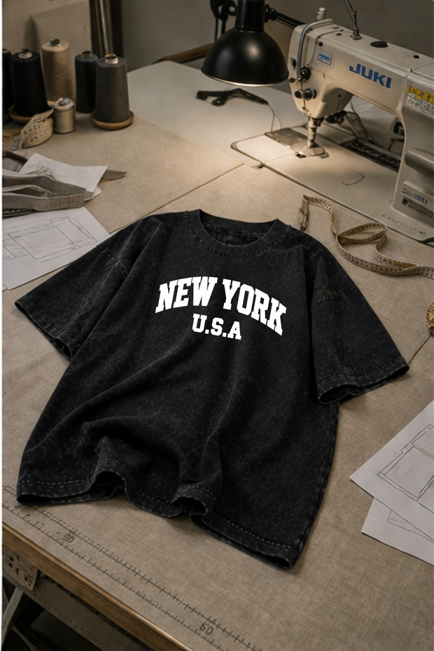 Modex Washed Oversize Unisex T-Shirt Washed Vintage Street Style Street Fashion Cotton Comfortable Fit Daily Wear T-Shirt