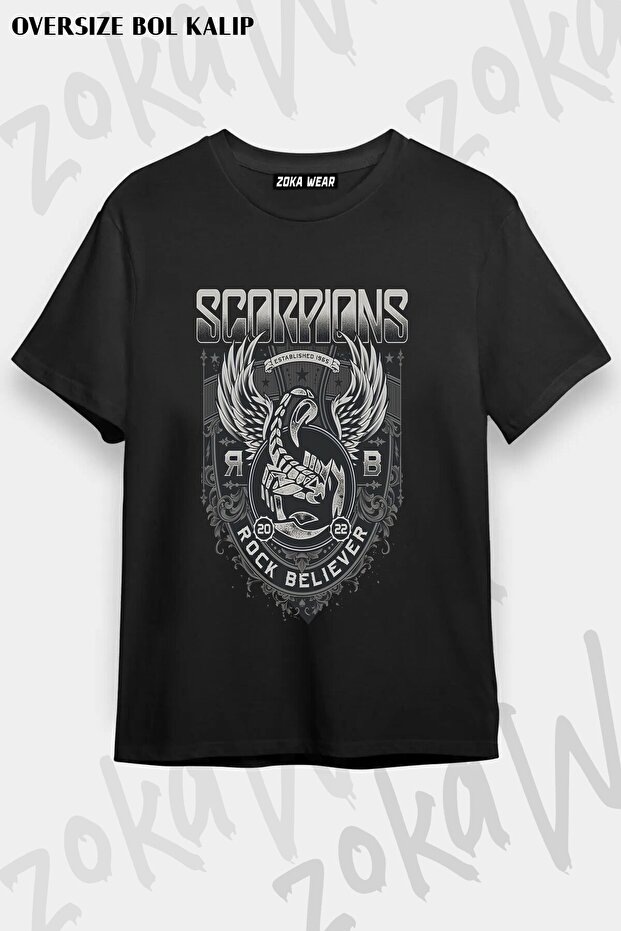 Unisex Loose Fit Scorpions V5 Printed T-Shirt