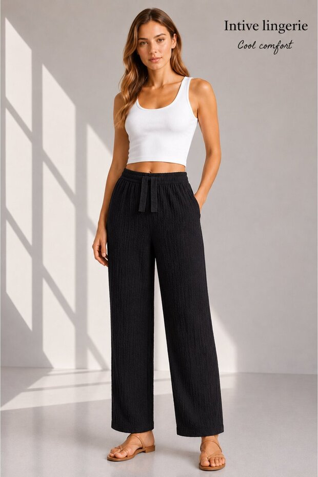 Intive Cool Comfort Muslin/Waffle Fabric No-Show Cotton Breathable Comfortable Summer Pants