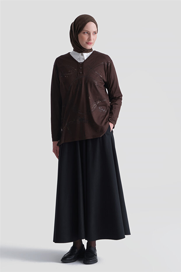 قماش قطني ممشط بني