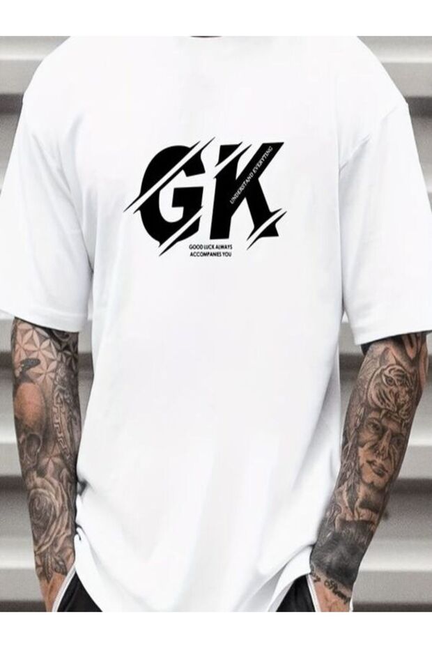 Oversized Printed white t-shirt