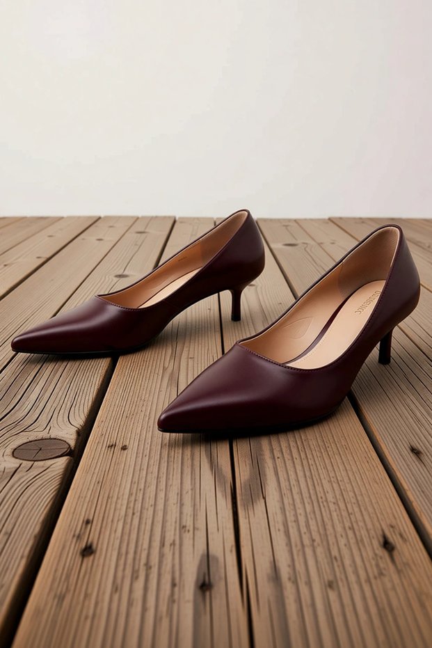 Women's Pointed Toe Kitten Heel Shoes Height Artificial Leather Comfortable Daily Casual Modern Stylish Elegant