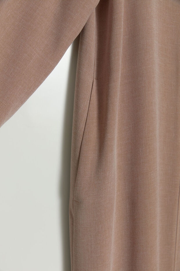 Plus Size Half Double-Breasted Robe - Light Brown - 3