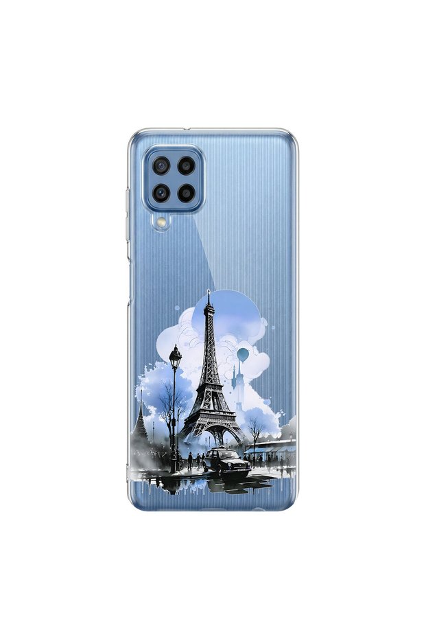 Samsung Galaxy M22 Compatible Paris 2 Design Transparent Case