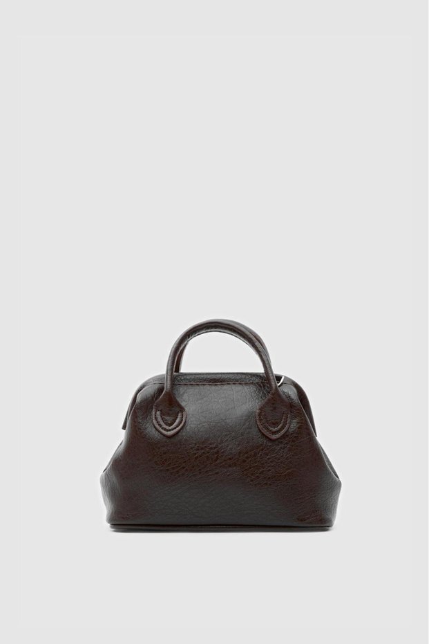 Misto Women's Faux Leather Mini Hand and Shoulder Bag Brown