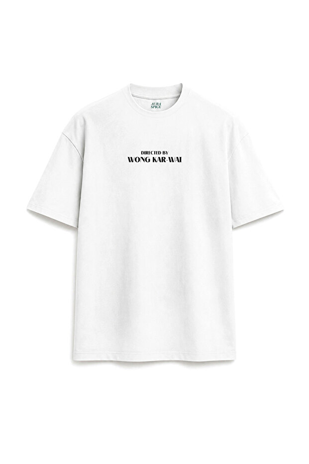 Directed by Wong Kar Wai Director Series Printed Text Unisex White T-Shirt