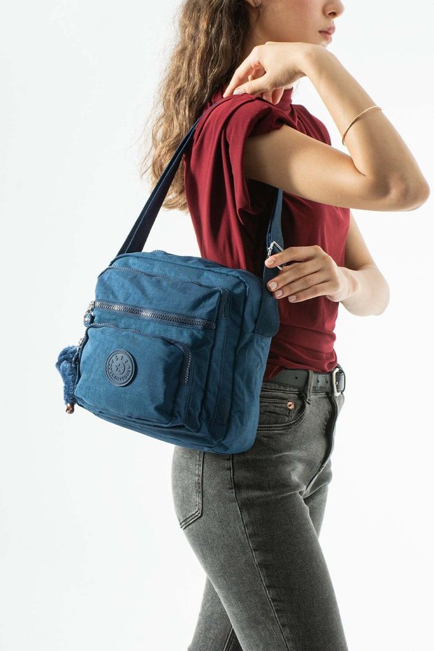 Ultra-Light, Multi-Pocket, Multi-Compartment Crossbody Messenger Bag (Sports, Travel, Casual) Navy Blue
