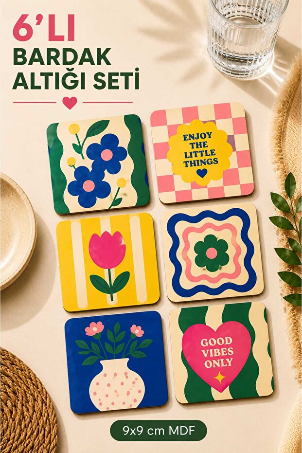 La Dolce Vita Collection Set of 6 Mdf Coasters – Mediterranean Series 05