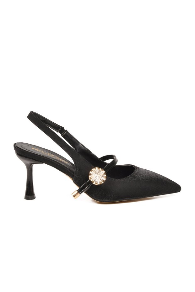 Black Thin Heeled Women's Evening Dress Shoes 155 Z