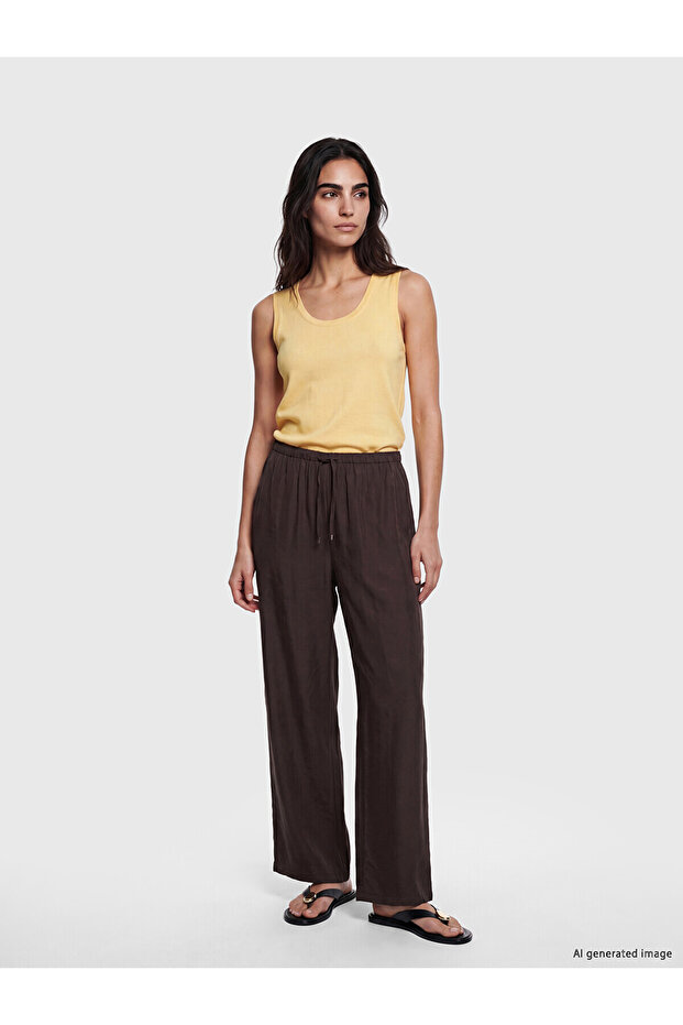Vizyon New Season Elastic Waist Modal Blend Women's Trousers