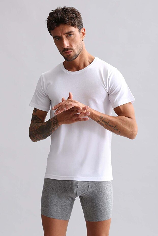 Egyptian Modal by Tencel Hercules Slim Fit Crew Neck Undershirt / T-Shirt White