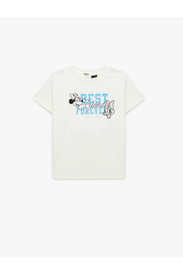 Minnie Mouse Printed Cotton Short Sleeve Crew Neck Licensed T-Shirt
