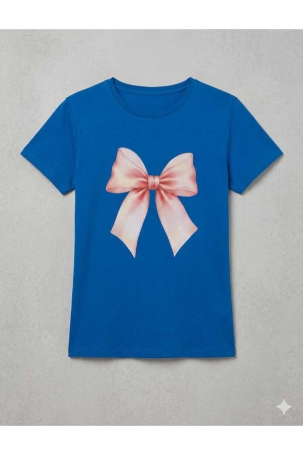 Women's Pink Ribbon Printed Oversized Crew Neck T-Shirt