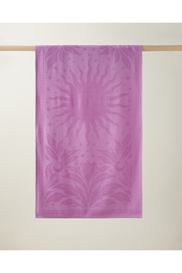 Solar Glow Cotton Beach Towel 70X140 cm Purple