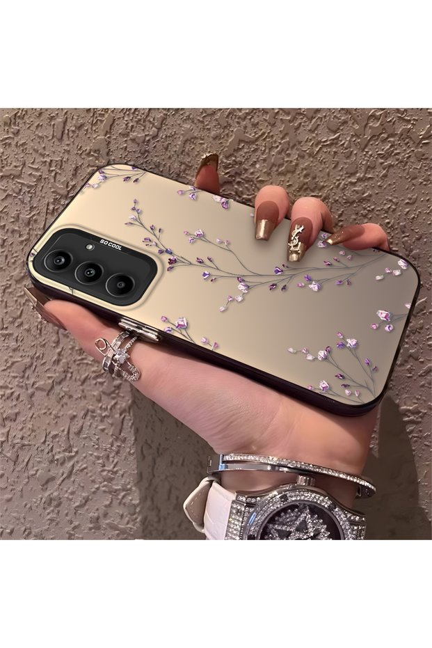 Samsung Galaxy A25 Compatible Slim Branch Flower Case, Wear-Resistant Minimalist Mobile Phone Case