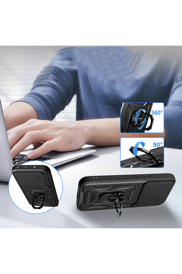 Compatible Sliding Vega Cover for Xiaomi 17t Pro Case with Magnetic Stand and Camera Protection