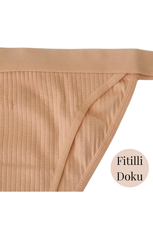 Sandy 100% Cotton Ribbed Women's Panties - Breathable Daily Underwear