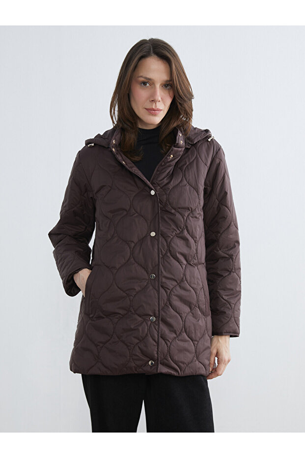 Vizyon New Season Hooded Quilted Women's Puffer Jacket
