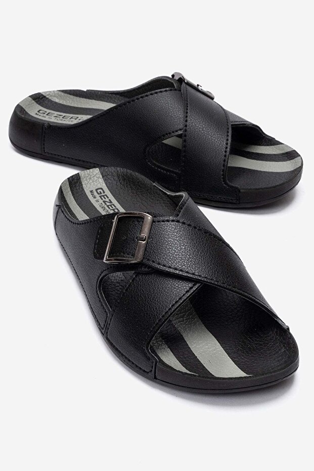 Gezer Cross Men's Slippers Black