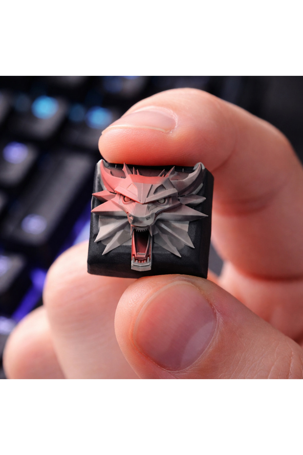 Wolf Medallion Keycap - Witcher Beyaz Kurt Artisan Keycap