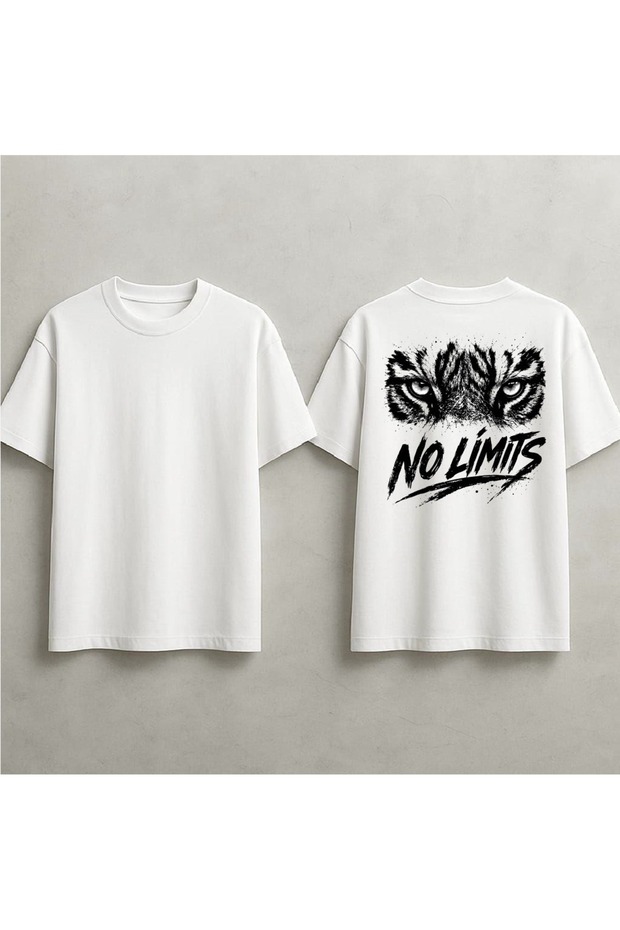No Limits Written Tiger Eye Print Oversized T-Shirt