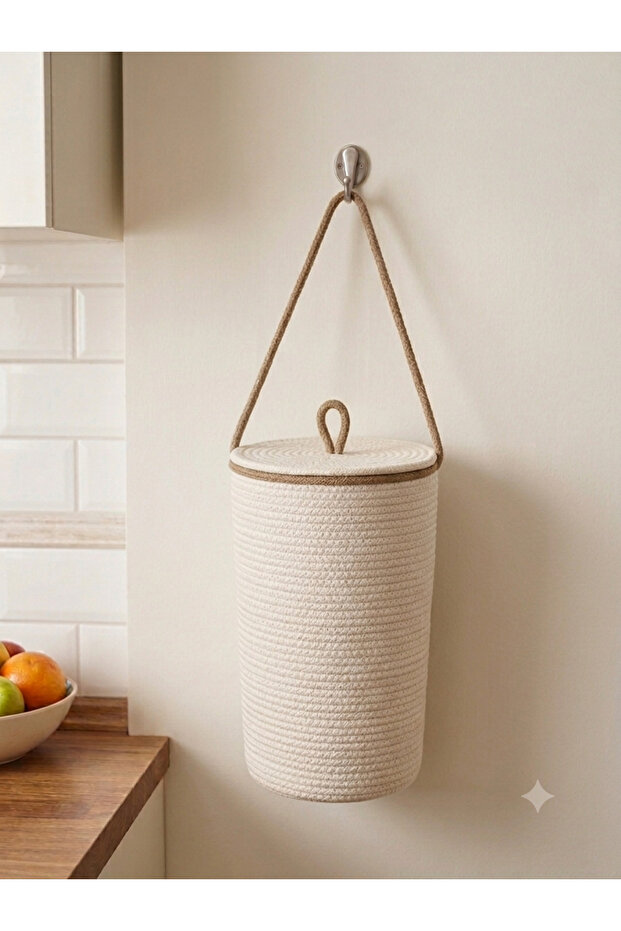 Decorative Organizer Basket with Lid 19X30 cm
