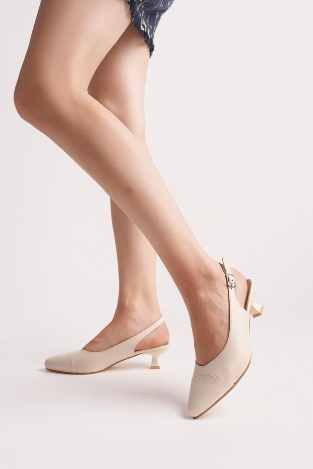 Genuine Leather Women's Daily Comfortable Classic Heeled Shoes Dd9781