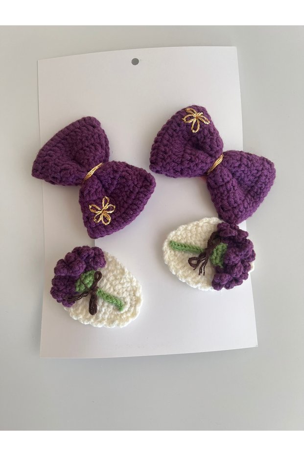 Girl's Knitted Snap Buckle Set (4 Pieces)