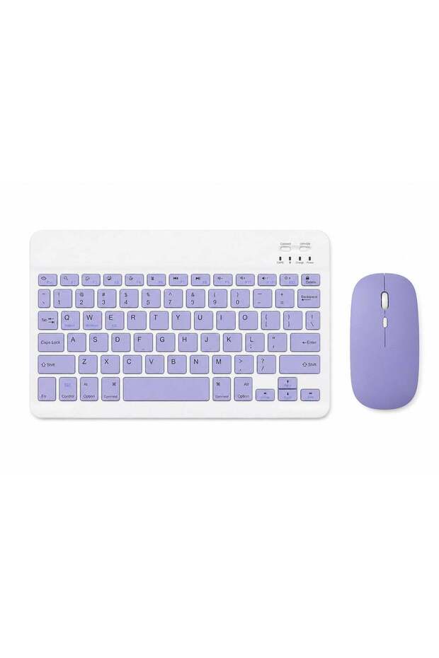 Wireless Bluetooth Rechargeable Keyboard and Mouse Combo Slim Compact Keyboard Kit with Long Battery Life