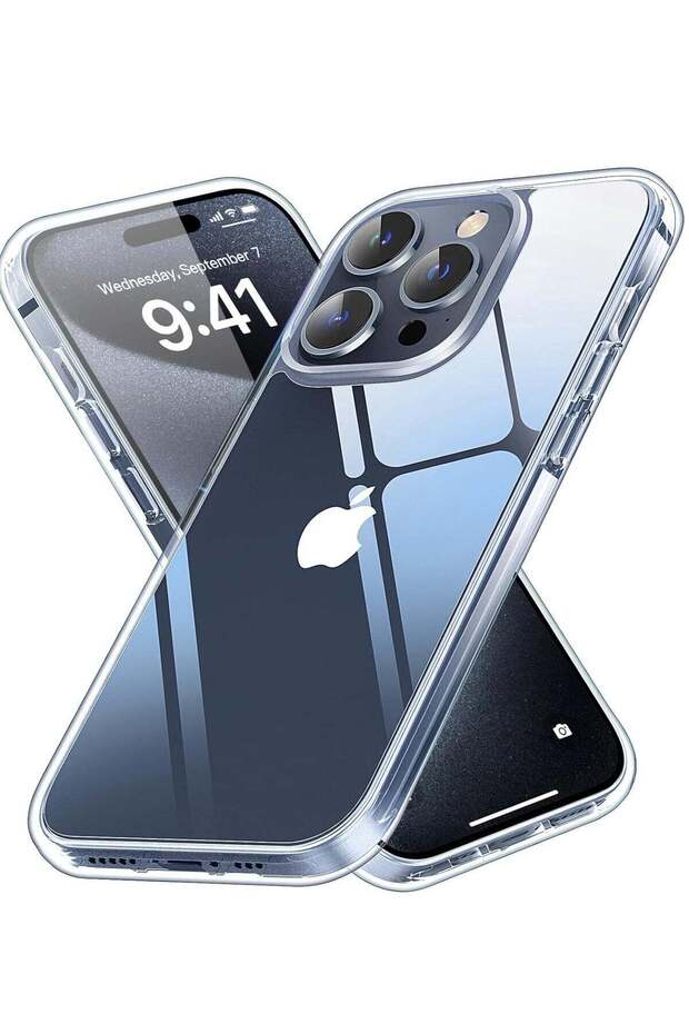 Clear Designed for iPhone 15 Pro Max Case, [Never Yellow] [Shockproof Mil-grade Protection] Protective Bumper Hard PC Phone Cases, Thin Slim Fit Cover