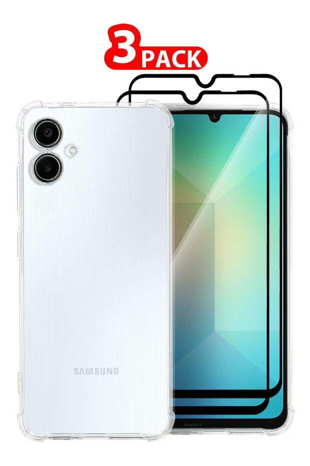 3-Pack Samsung Galaxy A06 Case & Screen Protectors – Military-Grade Shockproof TPU Case, Ultra-Thin, Drop-Proof with 2 Clear Screen Protectors