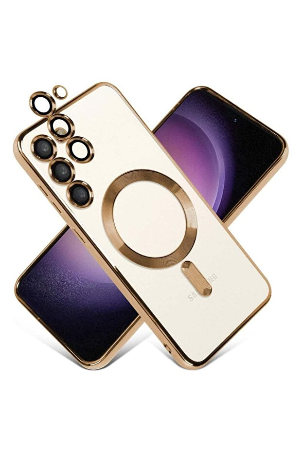 Magnetic Clear Case for Samsung Galaxy S23 with Camera Lens Protector Magsafe Compatible Electroplated Soft TPU Shockproof Anti-Scratch Phone Case
