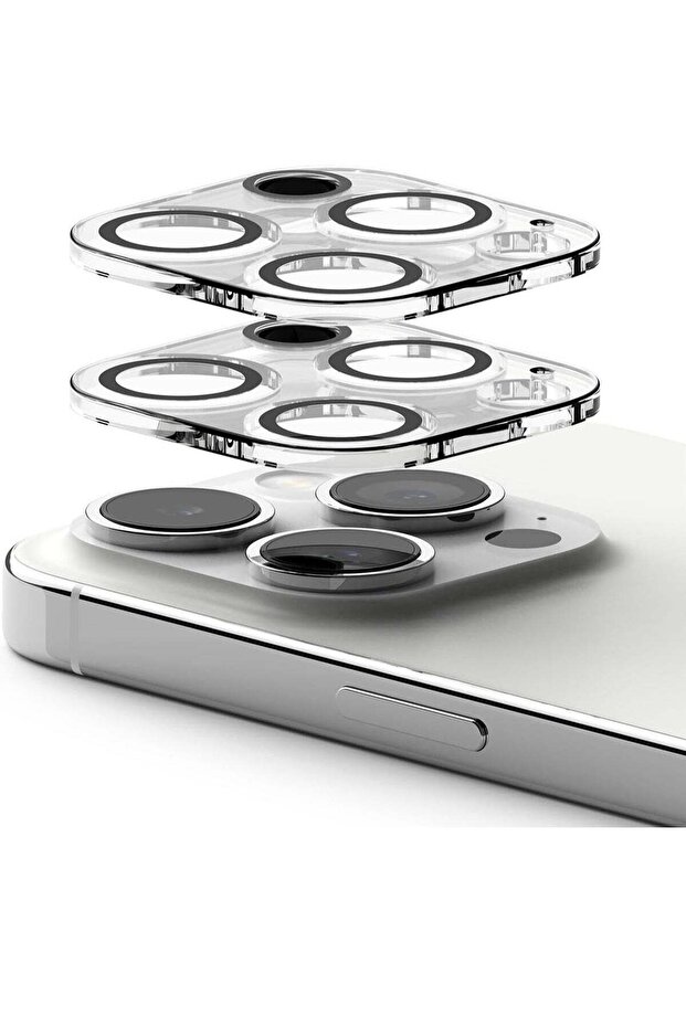 Camera Protector Glass [2 Pack] Compatible with iPhone 15 Pro Max Transparent HD Clear Full Adhesive Hard Tempered Glass