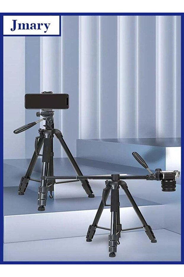 Horizontal Rotatable Center Column Tripod Lightweight Travel Aluminum Stand Professional Camera Tripod