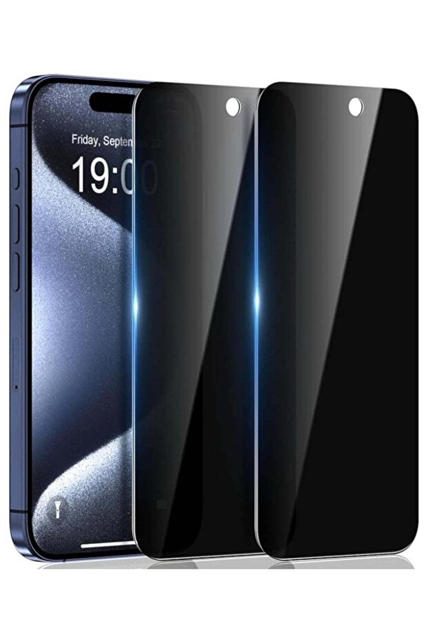 Privacy Screen Protector Compatible with iPhone 15 Pro Max/15 Plus 6.7", Full Coverage Anti-Spy Tempered Glass Film 9H Upgrade Edge Protection Easy Installation BubbleFree
