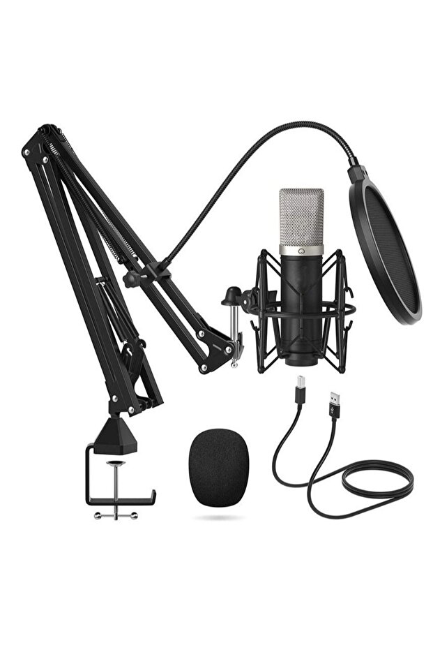 Professional Cardioid Microphone With Adjustable Scissor Arm And Shock Mount