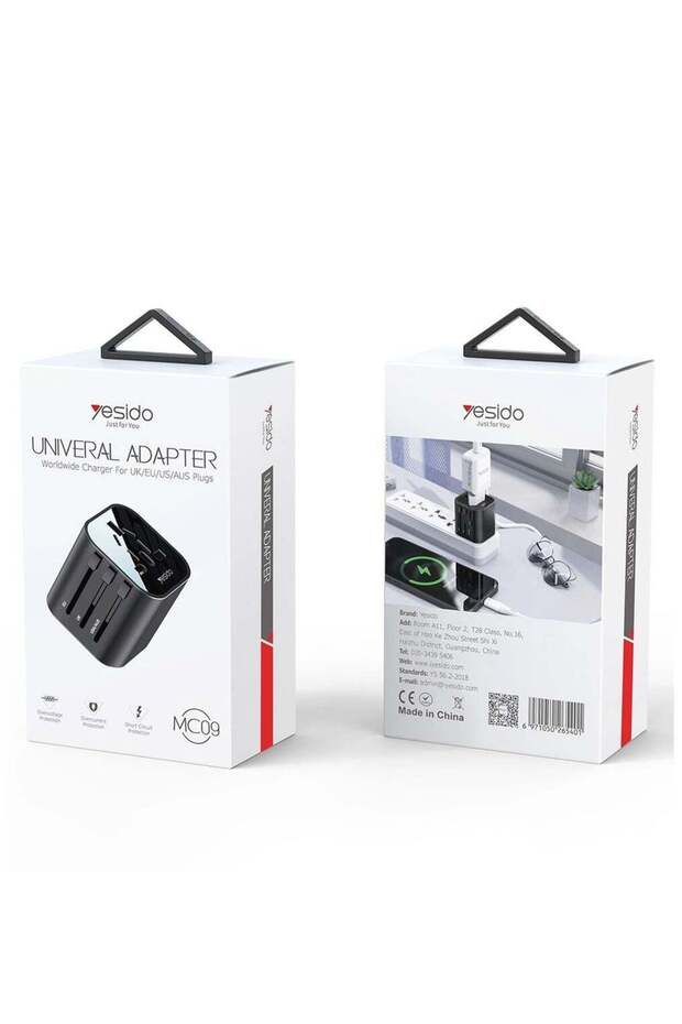 MC-09 Multi-function Universal Travel Adapter Plug (Black) - 8