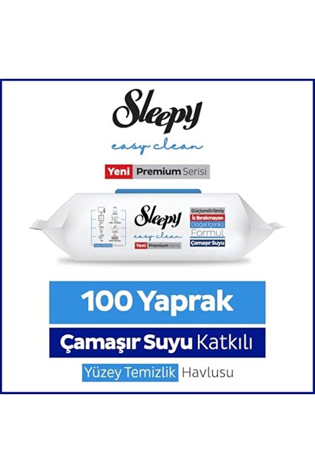 Pazaralanı Store Easy Clean Premium Bleach Added Surface Cleaning Towel Wipes 100 Sheets 2