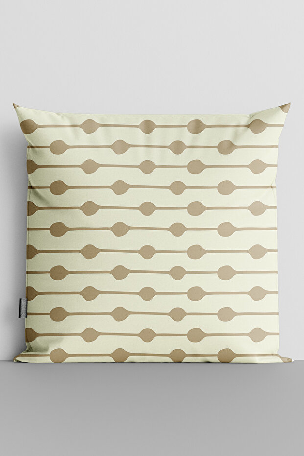Horizontal Lines and Dots Double Sided Digital Printed Throw Pillow Cover - 2284
