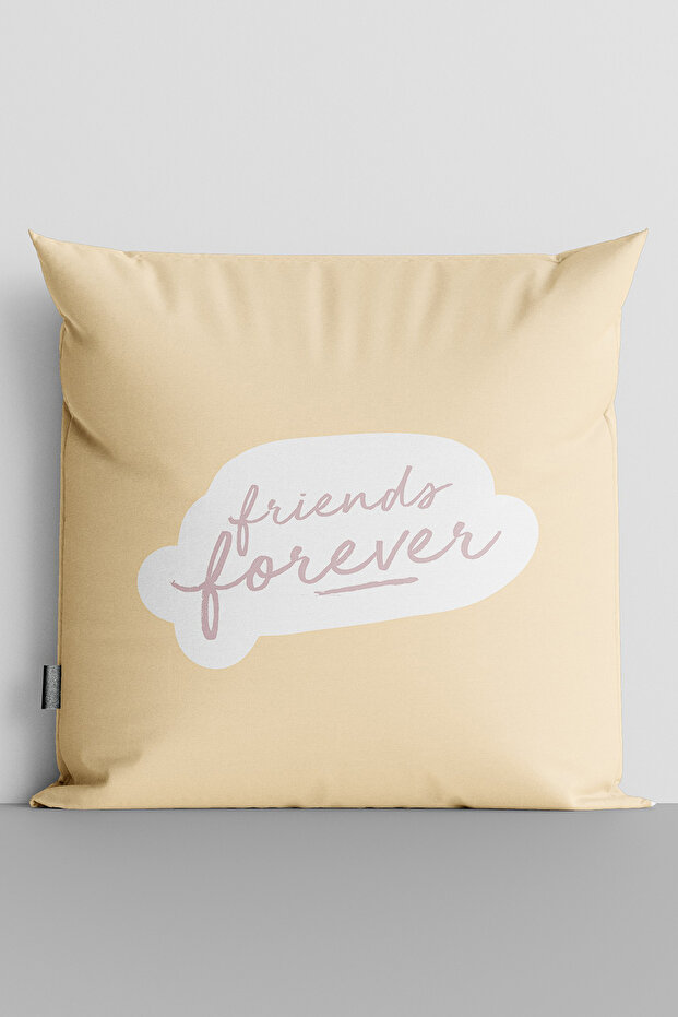 غطاء وسادة مطبوع رقميًا على الوجهين مكتوب عليه Friends Forever - 3691