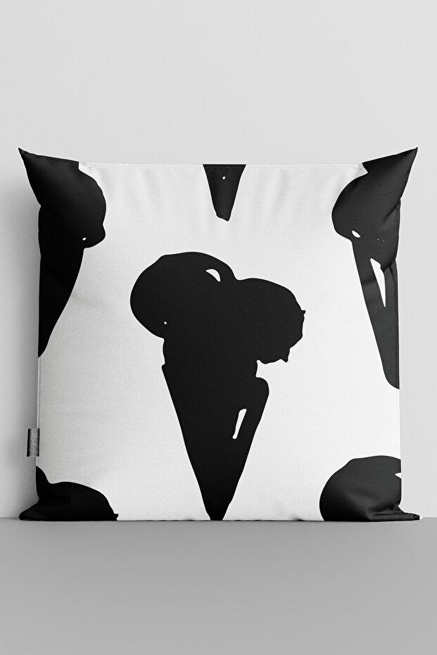 Black Ice Creams Double Sided Digital Printed Throw Pillow Cover - 2383