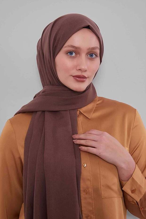 شال تينسل مسطح بلون القهوة الحارة