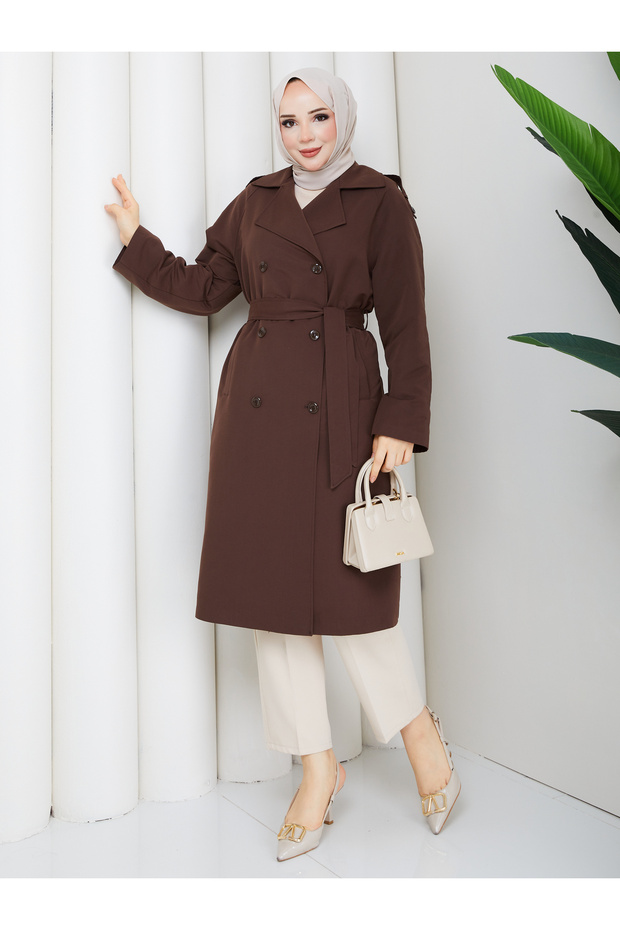Comfortable Fit Waterproof Double-Breasted Trench Coat