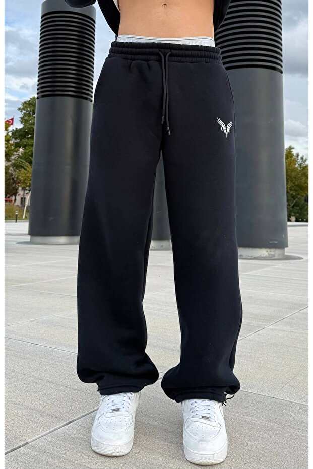 Vnm Embroidered Adjustable Leg Oversized Sweatpants