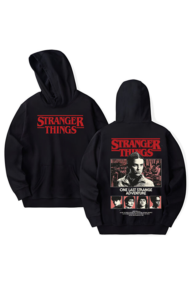 Stranger Things Printed Cotton Long Sleeve 3 Thread Hooded Sweatshirt