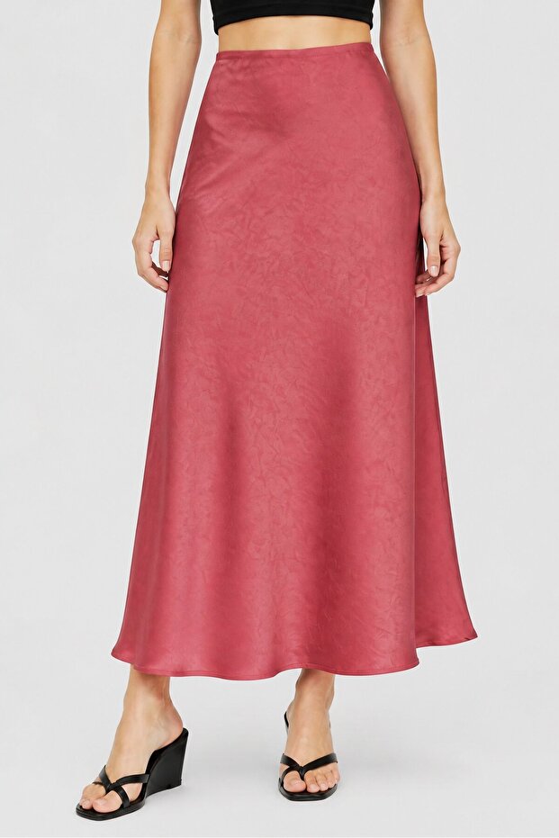 Women Solid Maxi Skirt, Mauve