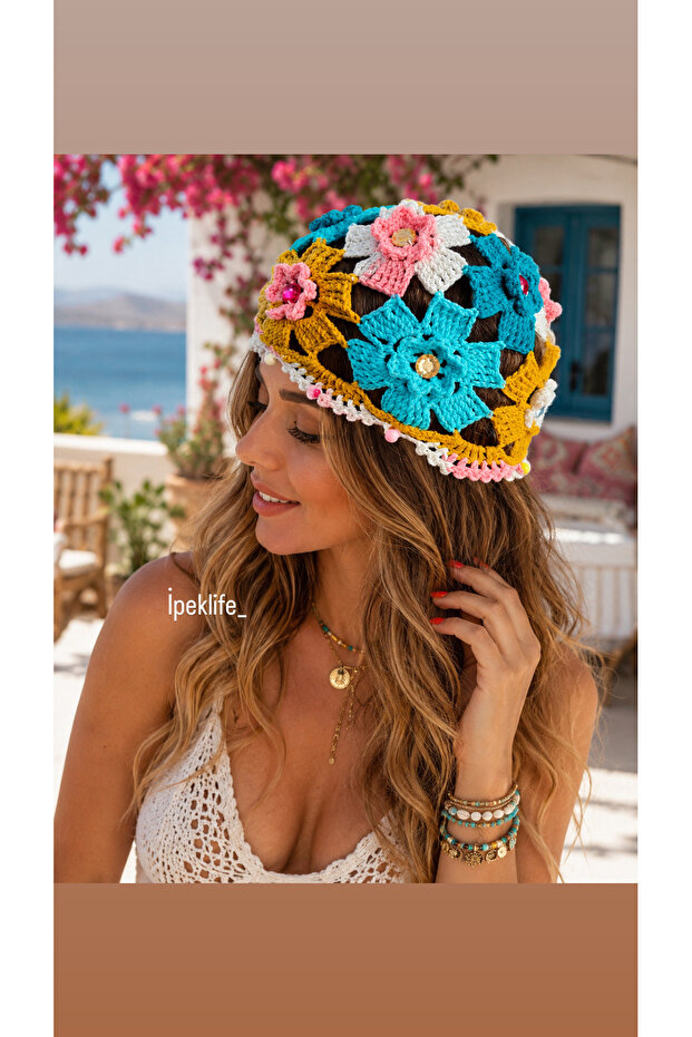 Colorful Floral Summer Beret Hat